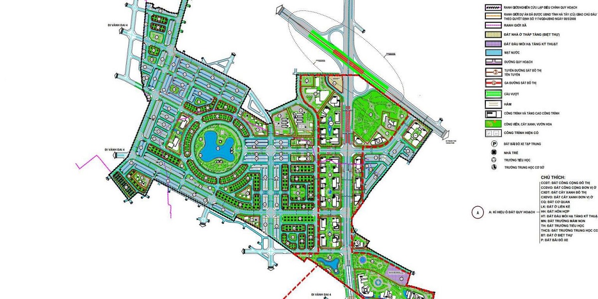 Mặt bằng quy hoạch khu đô thị Kim Chung - Di Trạch