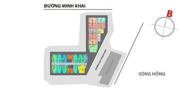 Mặt bằng mẫu dự án 536A Minh Khai