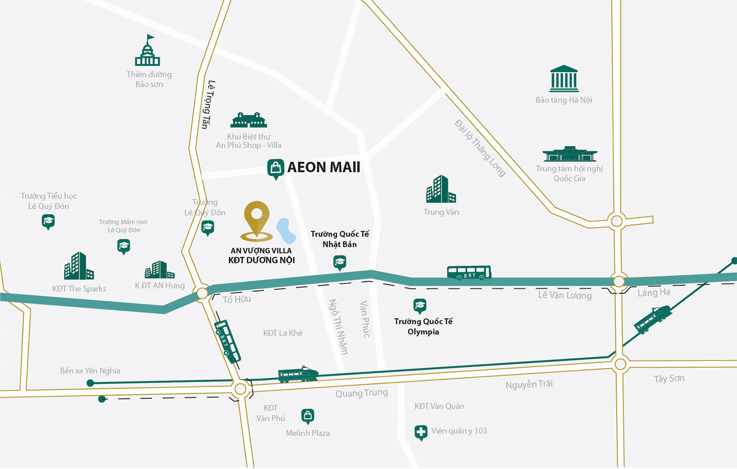 Dự án An Thịnh Villa sở hữu vị trí đắc địa tại tại trung tâm khu đô thị Dương Nội