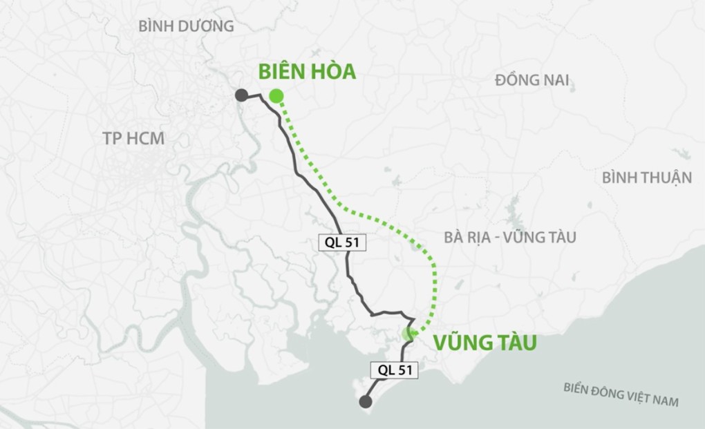 Đoạn qua Bà Rịa - Vũng Tàu của dự án trên dài 19,5 km, kinh phí đầu tư hơn 5.190 tỷ đồng