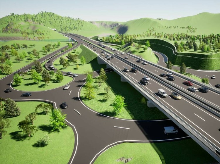 dự án có tổng chiều dài thi công tuyến đường khoảng 130 km