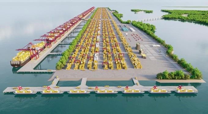 Phối cảnh cảng trung chuyển quốc tế Cần Giờ trong tương lai