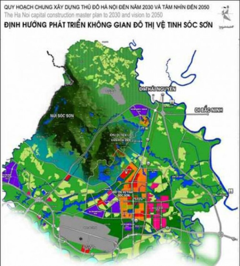 Bản đồ quy hoạch đô thị vệ tinh Sóc Sơn.
