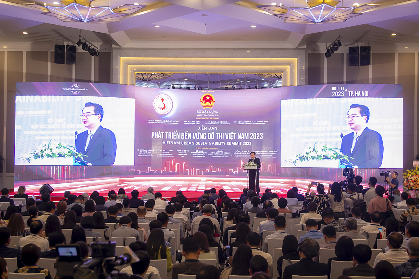 Bộ trưởng Bộ Xây dựng Nguyễn Thanh Nghị phát biểu tại Diễn đàn đô thị Việt Nam 2023.