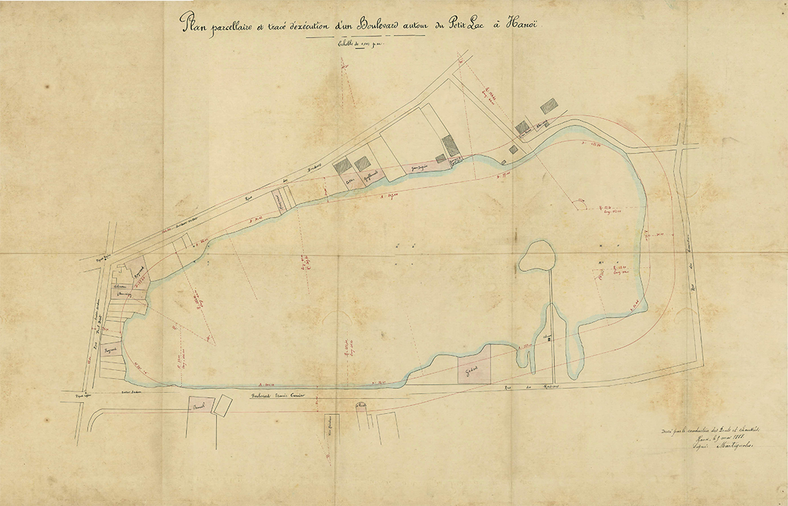 Bản vẽ quy hoạch chính trong khu vực quanh hồ Hoàn Kiếm 1884