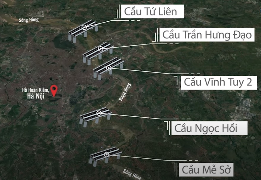 Hà Nội: 4 cầu vượt sông Hồng sắp được khởi công