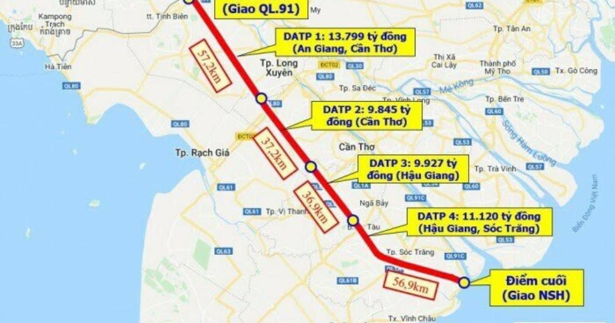 Bổ sung 37km Cao tốc Châu Đốc - Cần Thơ - Sóc Trăng được phê duyệt đầu tư
