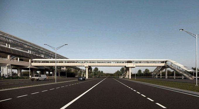 Lắp dầm cầu bộ hành 70 tấn băng qua xa lộ kết nối Metro số 1 Lắp dầm cầu bộ hành 70 tấn băng qua xa lộ kết nối Metro số 1