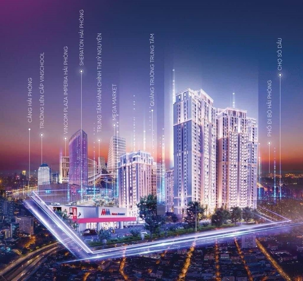 Đêm lung linh huyền ảo tại căn hộ Gem Park Hải Phòng