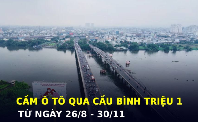 TP.HCM điều chỉnh giao thông trên cầu Bình Triệu phục vụ thi công dự án 133 tỷ đồng nâng tĩnh không