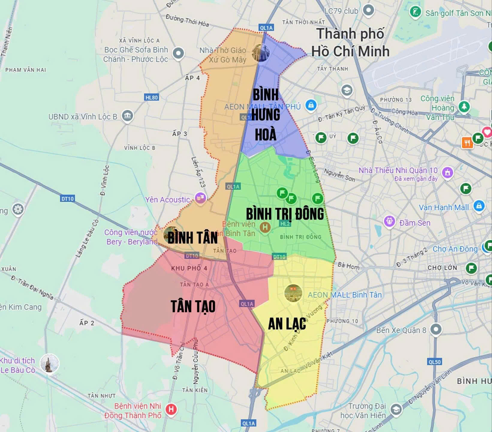 Phường Bình Hưng Hòa – TP.HCM: Bản đồ chi tiết và thông tin sau sáp nhập