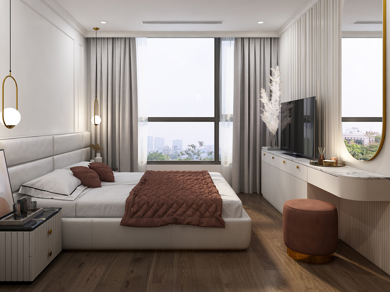 Phòng ngủ có cửa kính lớn: Đẹp hiện đại nhưng dễ “tán khí” – cần lưu ý gì để giữ giấc ngủ yên ổn?