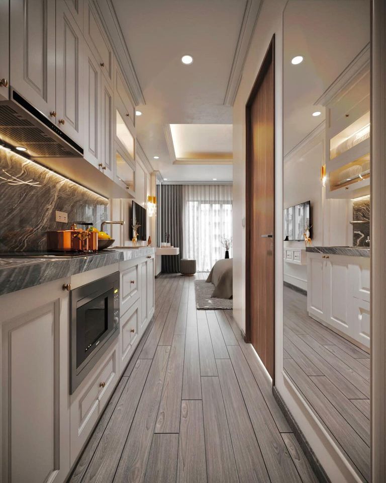 Cho thuê căn hộ 43m2 tiện nghi trong toà nhà có thang máy ở Ba Đình, Hà Nội