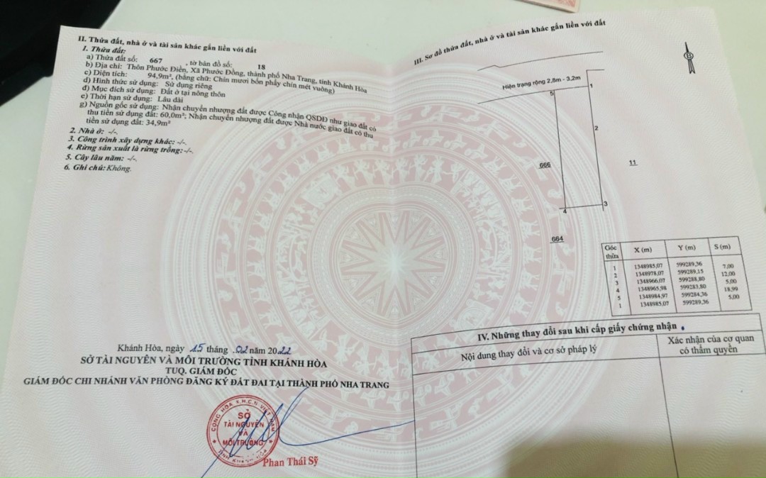 Đất thổ cư đường tô ký xã Phước Đồng Nha Trang, diện tích 95m