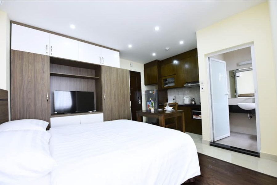 Cần cho thuê căn hộ dịch vụ cao cấp ở Nghĩa Đô - Hoàng Quốc Việt - Cầu Giấy, giá 7tr5/tháng