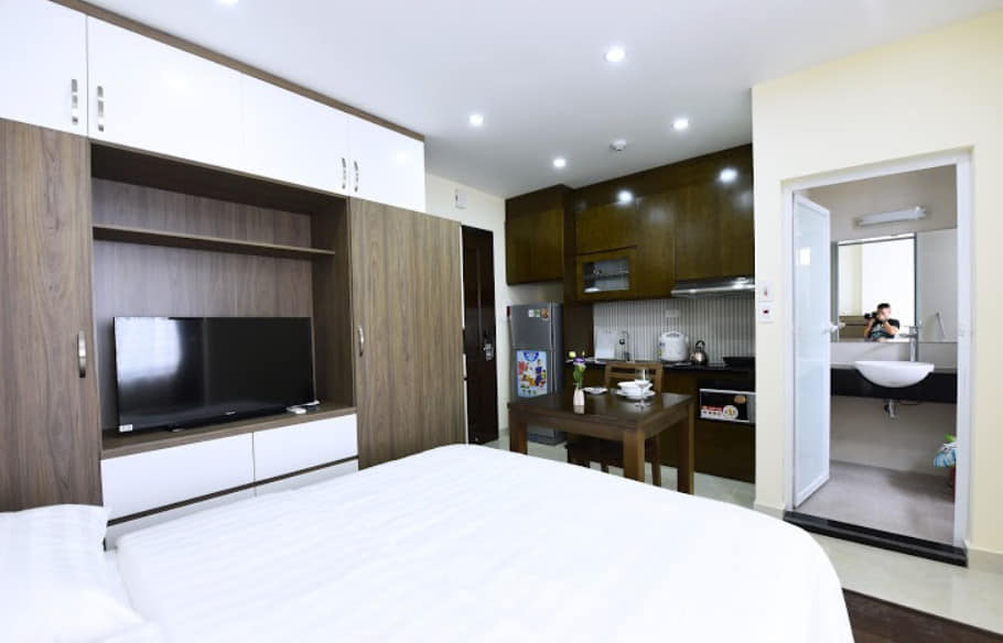 Cần cho thuê căn hộ dịch vụ cao cấp ở Nghĩa Đô - Hoàng Quốc Việt - Cầu Giấy, giá 7tr5/tháng