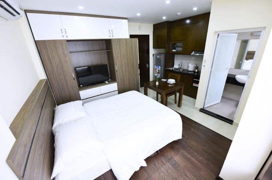 Cần cho thuê căn hộ dịch vụ cao cấp ở Nghĩa Đô - Hoàng Quốc Việt - Cầu Giấy, giá 7tr5/tháng