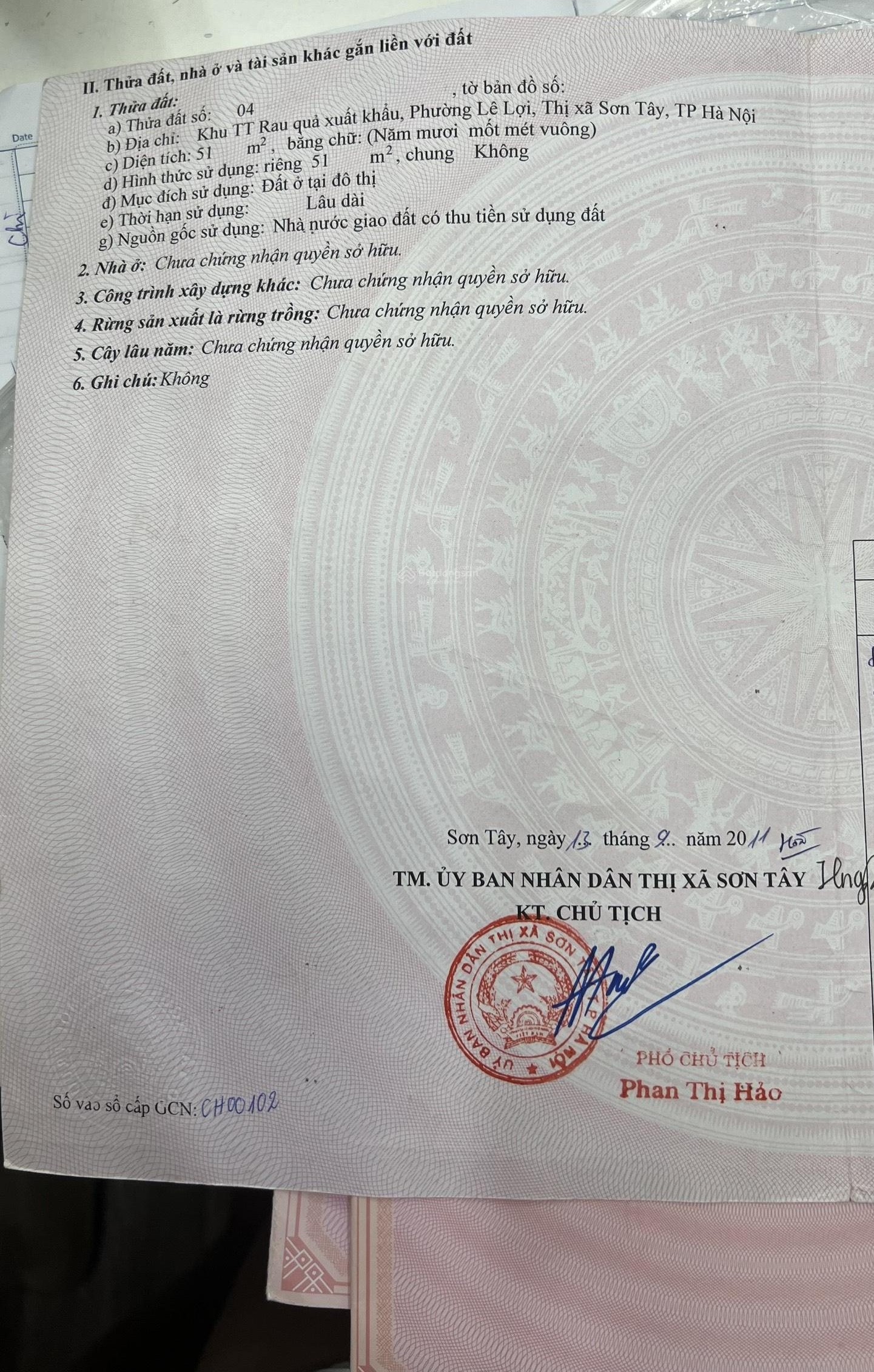 Cần bán căn nhà riêng ởThị Xã Sơn Tây 100m, full nội thất