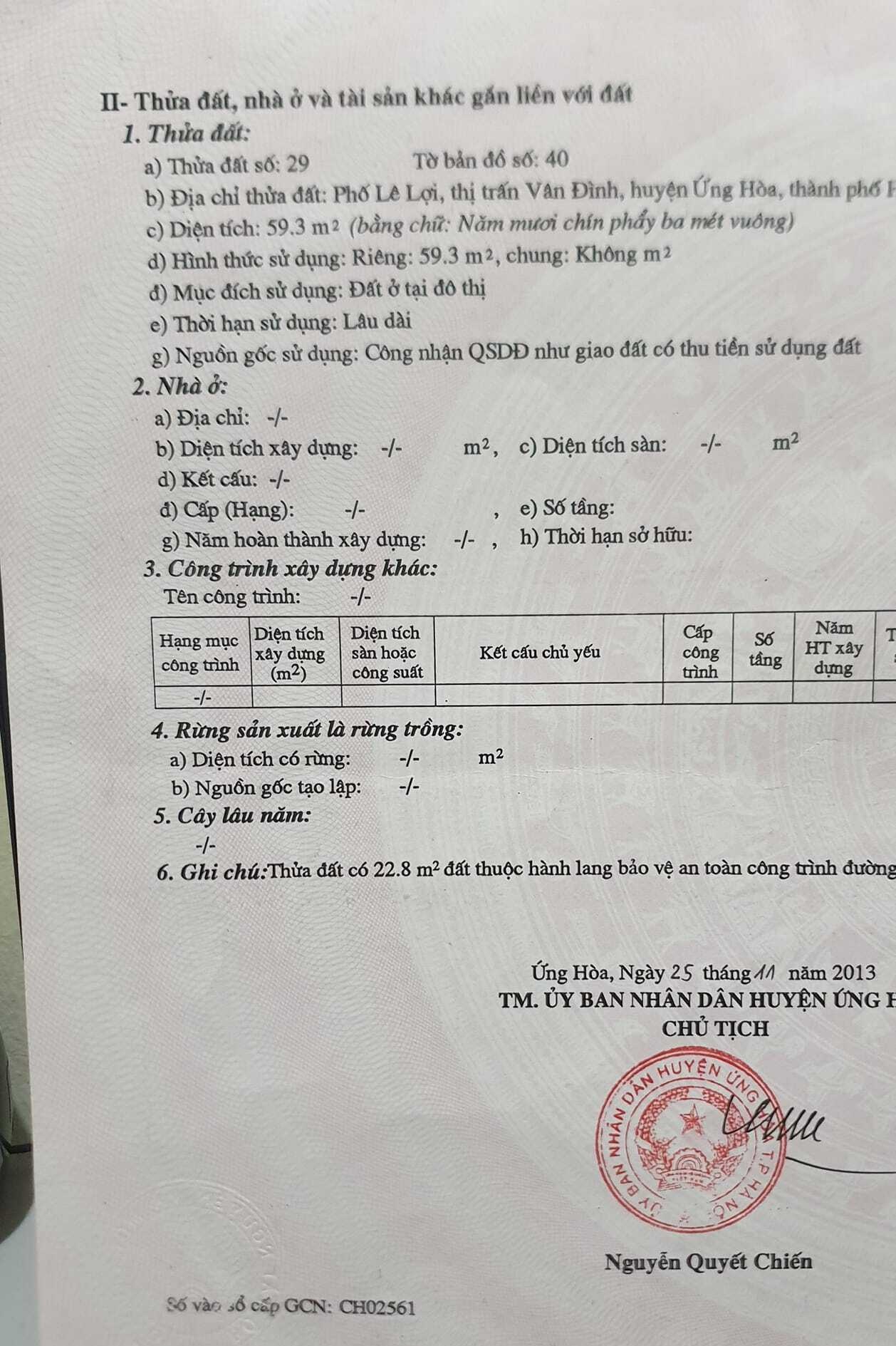 Cần bán ngay căn nhà mặt đường 21B đối diện trung tâm văn hóa Ứng Hòa