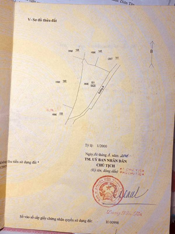 Bán đất gần UB Xã Diên Tân- H. Diên Khánh- Khánh Hoà