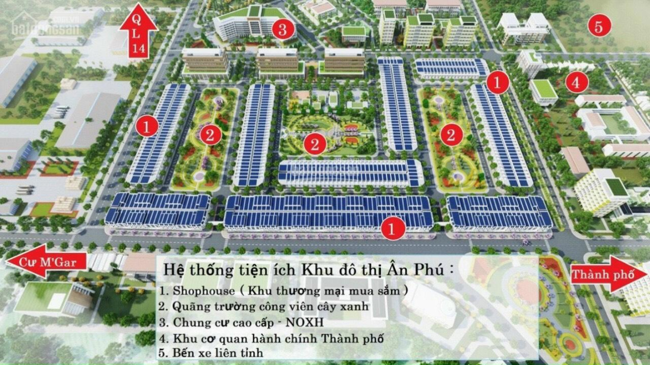 Cần bán 2 lô đất view Công viên trung tâm thuộc khu đô thị Ân Phú, Buôn Mê Thuột