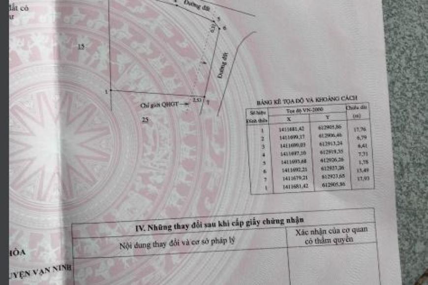 Cần tiền nên sang nhượng lô đất đẹp tại Xã Vạn Khánh, Vạn Ninh, Khánh Hòa