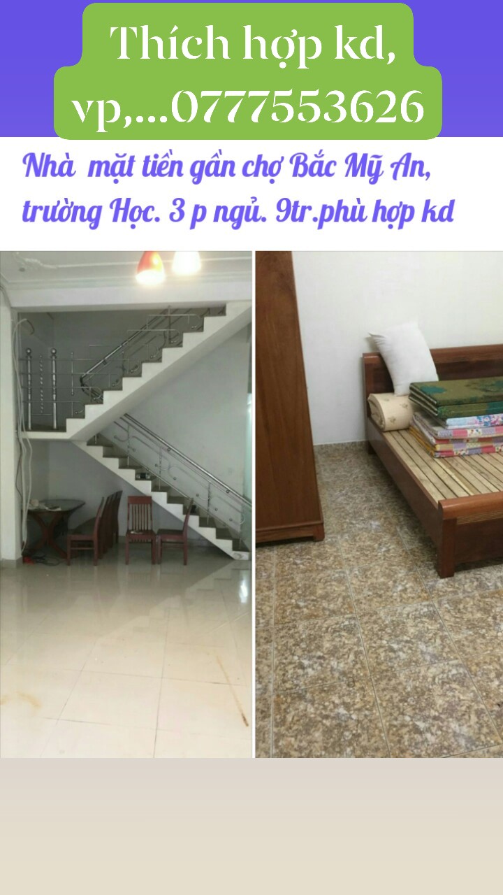 Cho thuê nhà mặt tiền gần chợ bắc Mỹ An, Ngũ Hành sơn giá 8tr/tháng