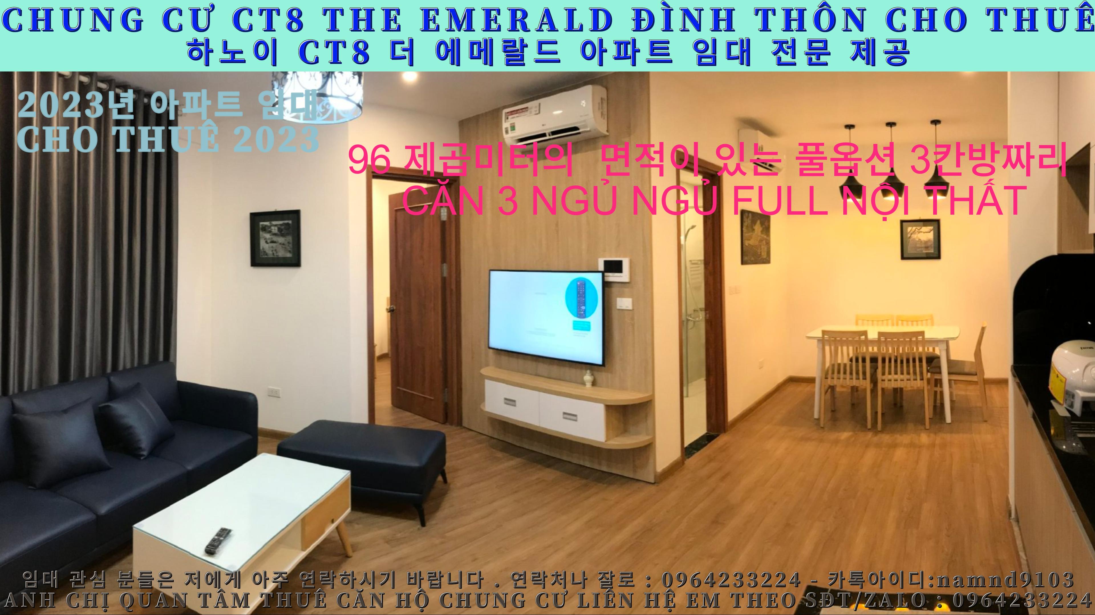 (Chung Cư Ct8 The Emerald Đình Thôn) Cho Thuê Căn 3 Ngủ Full Nội Thất Cao Cấp Giá Rất Tốt