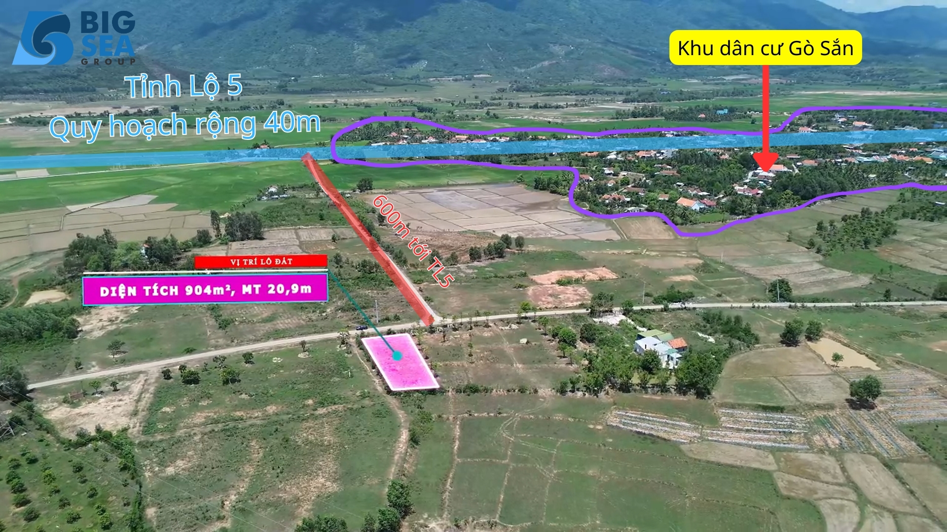 Giá Fo 904m2 mặt đường liên thôn quy hoạch 24m Ninh Hòa - Khánh Hòa