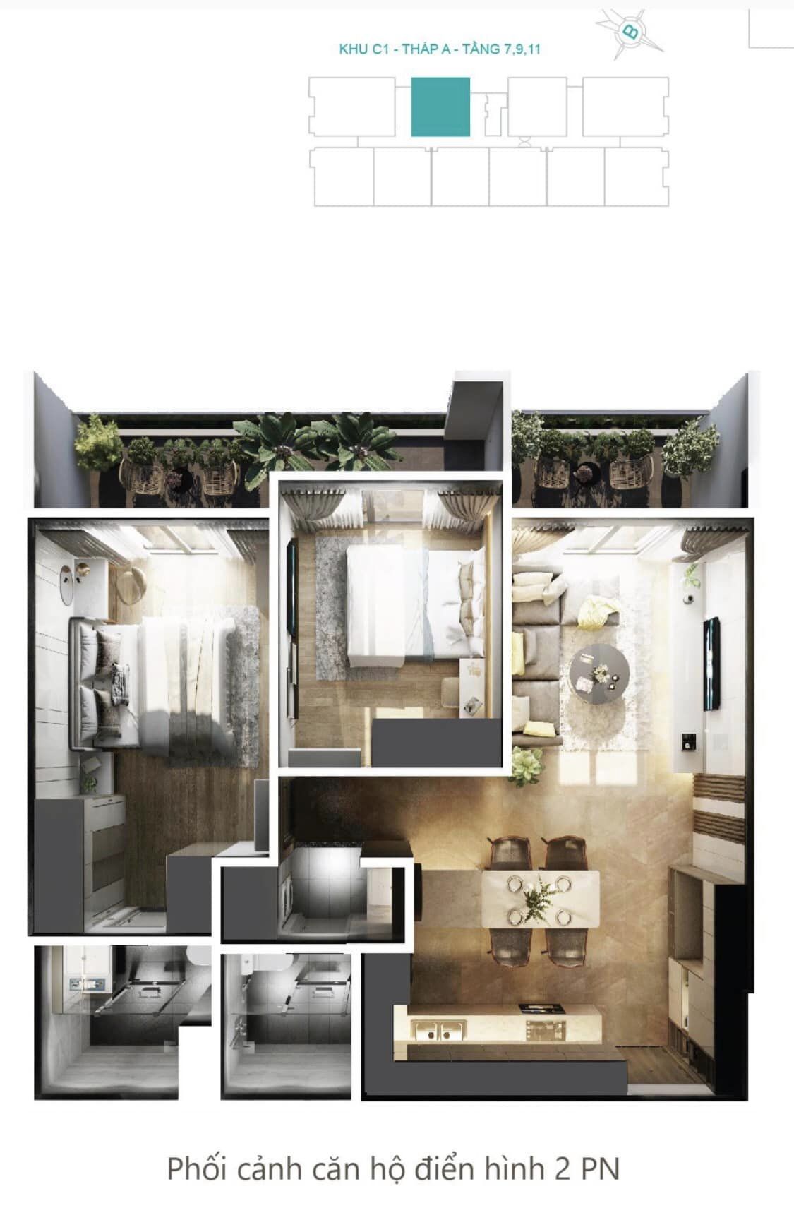 Bán căn hộ cao cấp 80m2 2PN liền kề vành đai 2 Thủ Đức, sát công viên 125ha giá chỉ hơn 41tr/m2