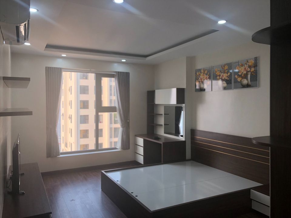 Cho thuê chung cư An Bình City 90m2 thiết kế 3 phòng ngủ, 2 vệ sinh, 2 logia.