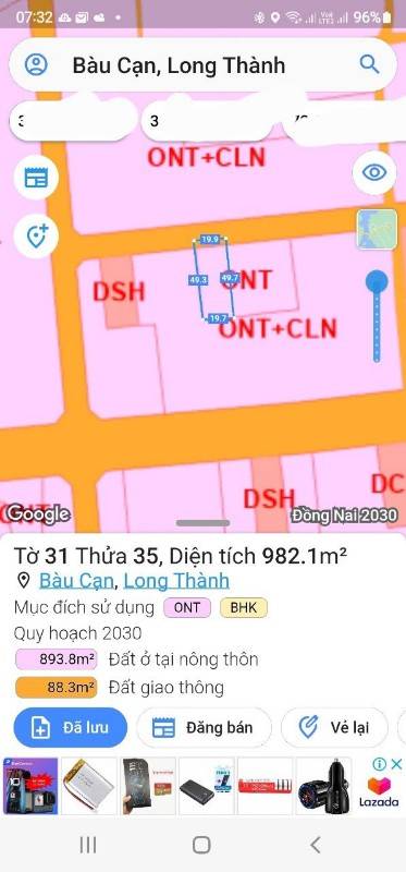Bán đất khu bàn cờ Bàu Cạn, Xã Bàu Cạn, Huyện Long Thành, Đồng Nai