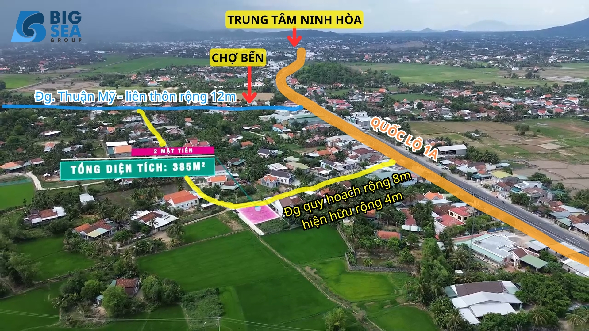 CẦN BÁN GẤP 4 LÔ ĐẤT LIÊN NHAU 385m2 TẠI NINH HÒA KHÁNH HÒA